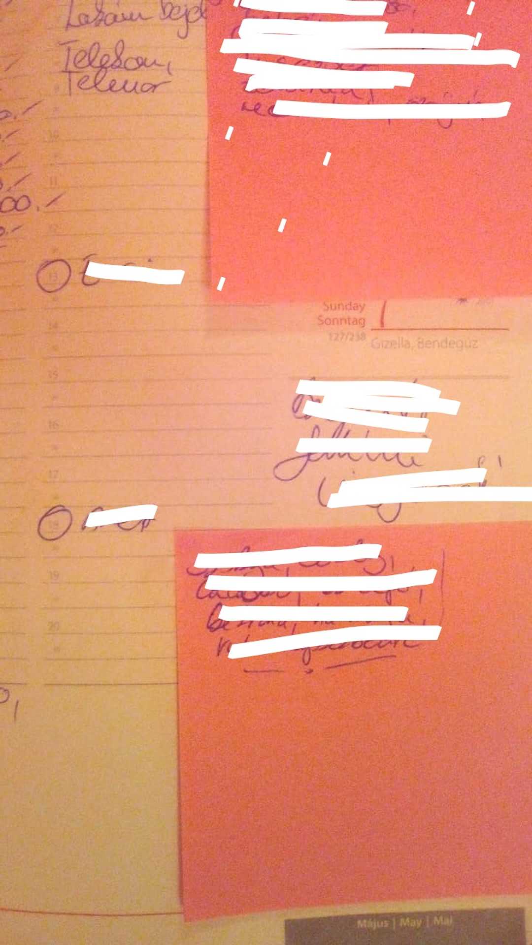 Csak a két bekarikázott időpont volt arra napra, mégis elvesztem a naplóm nélkül.