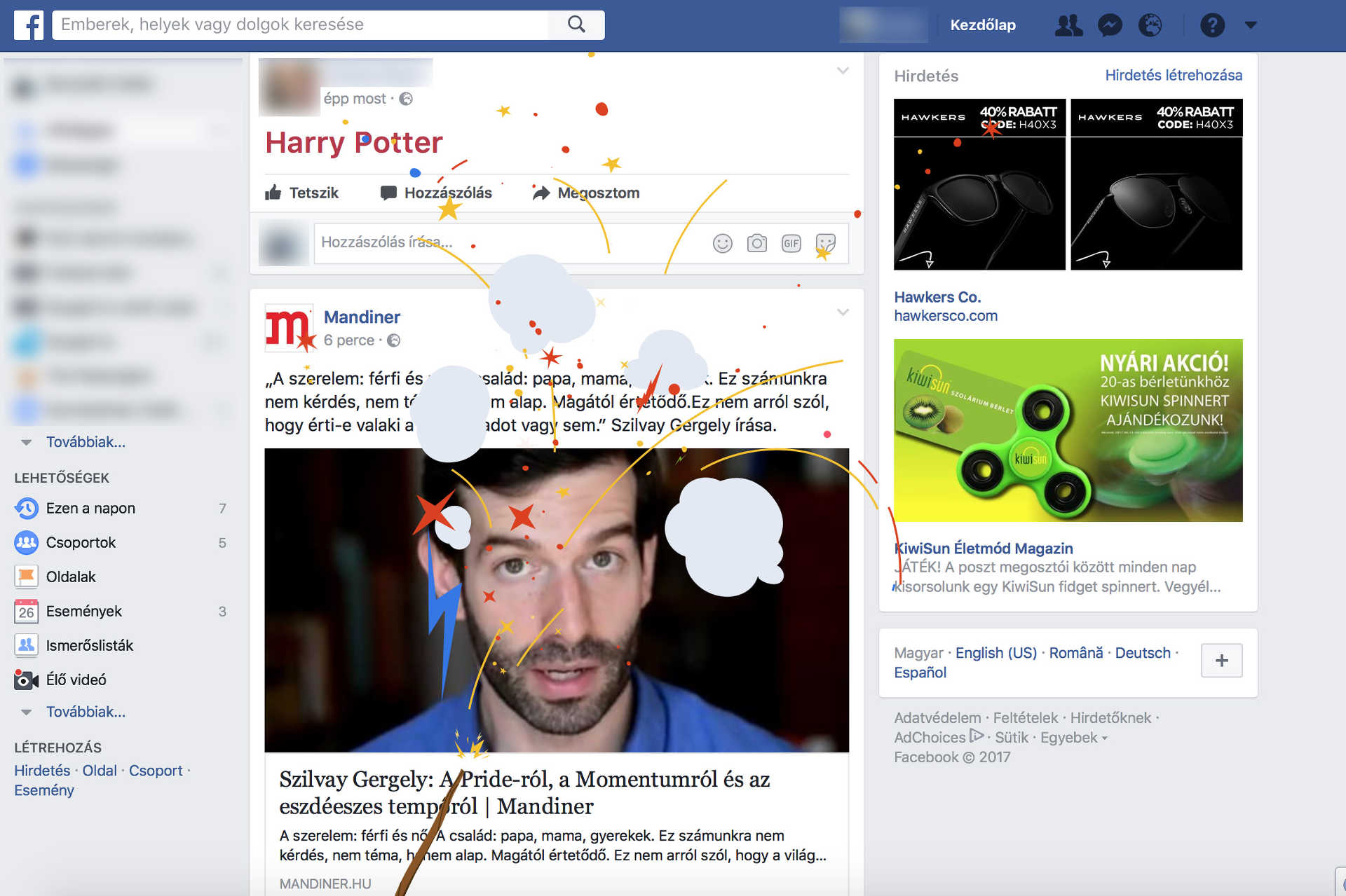 Harry Potter jubileum a Facebookon