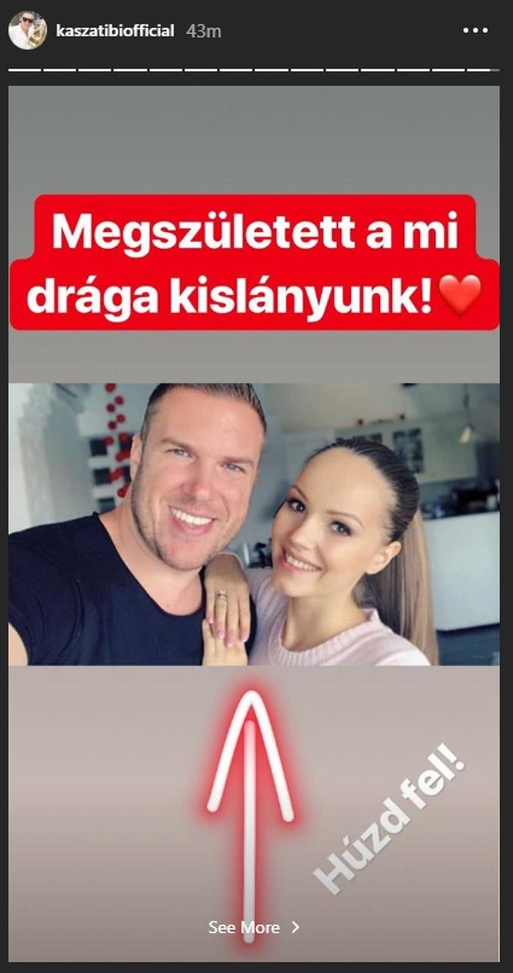 Megszületett Kasza Tibiék kislánya