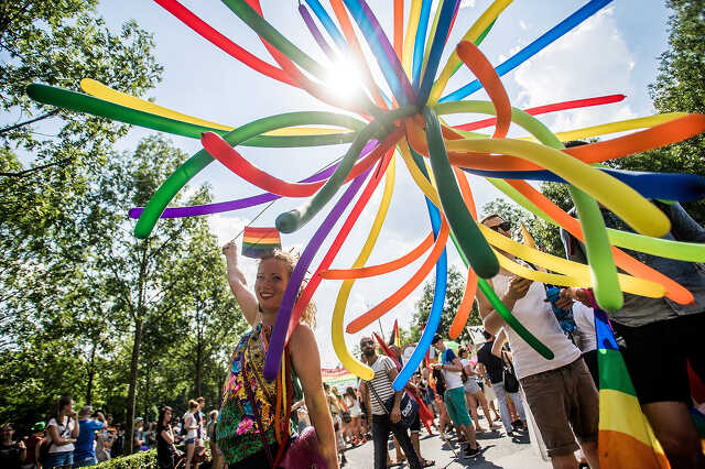 A 21. Budapest Pride felvonuláson, az Andrássy úton