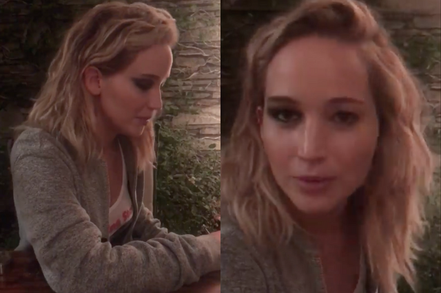 Jennifer Lawrence arcán csak félig készült el a smink