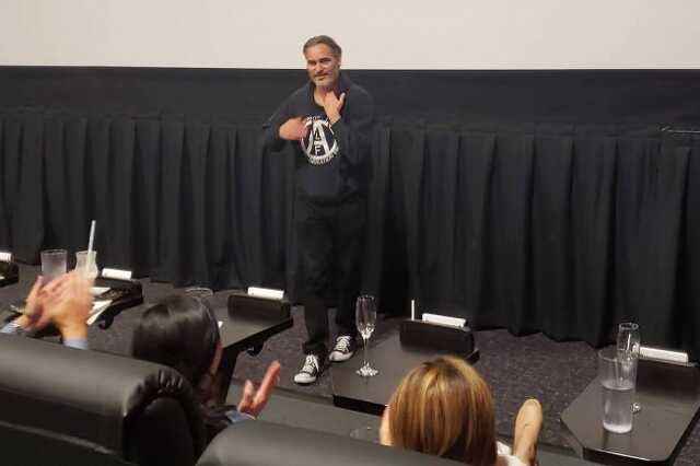 Joaquin Phoenix a Joker vetítésén
