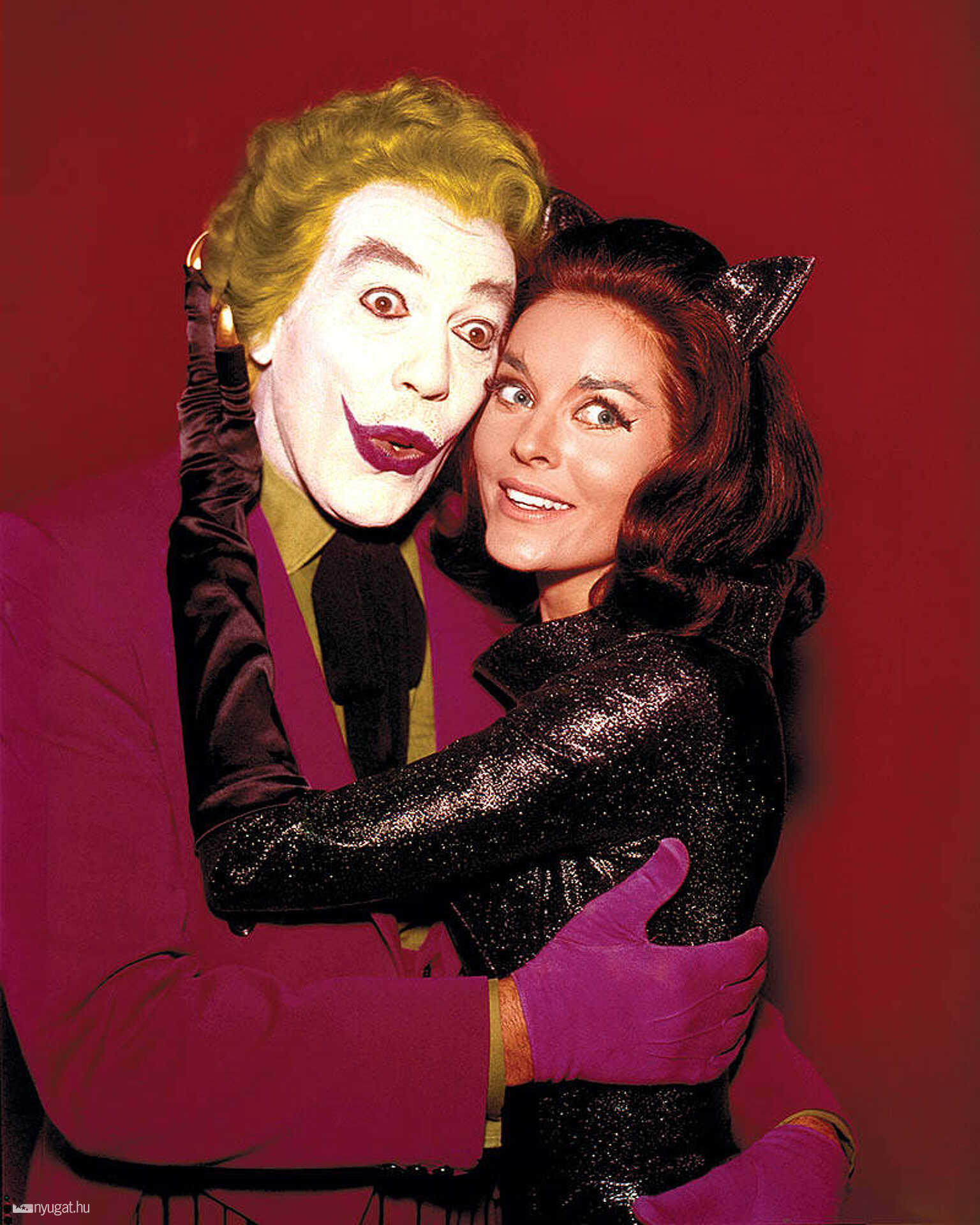 Cesar Romero és Lee Meriwether az 1966-os Batman forgatásán